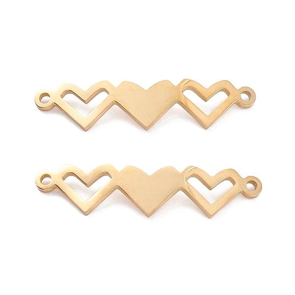 PandaHall 304 Stainless Steel Links Connectors, Laser Cut, 3 Connected Heart, Golden, 7x28.5x1mm, Hole: 1mm 304 Stainless Steel Heart
PandaHall 304 Stainless Steel Links Connectors, Laser Cut, 3 Connected Heart, Golden, 7x28.5x1mm, Hole: 1mm 304 Stainless Steel Heart