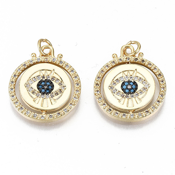 PandaHall Brass Micro Pave Colorful Cubic Zirconia Pendants, with Jump Rings, Nickel Free, Flat Round with Eye, Real 16K Gold Plated...
PandaHall Brass Micro Pave Colorful Cubic Zirconia Pendants, with Jump Rings, Nickel Free, Flat Round with Eye, Real 16K Gold Plated...
