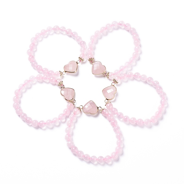 PandaHall Natural Rose Quartz Stretch Heart Link Bracelets, with Light Gold Plated Brass Findings, Round, Inner Diameter: 2-1/2 inch(6.45cm)...
PandaHall Natural Rose Quartz Stretch Heart Link Bracelets, with Light Gold Plated Brass Findings, Round, Inner Diameter: 2-1/2 inch(6.45cm)...