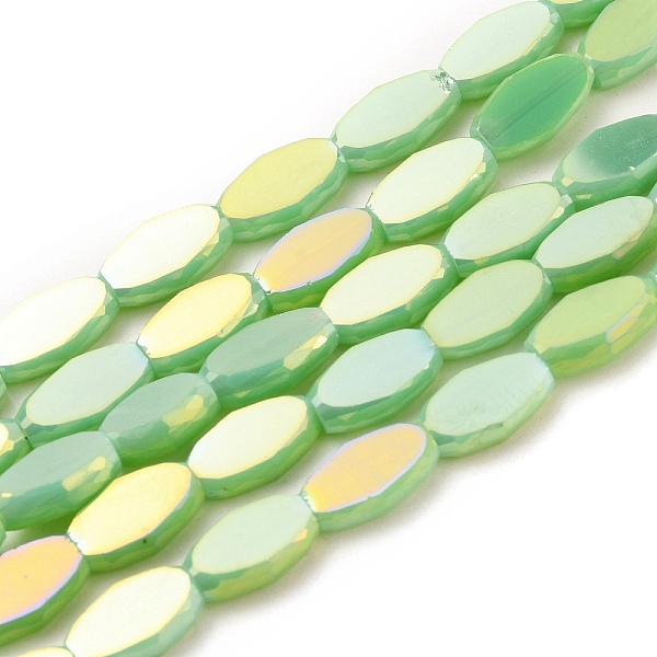 PandaHall Electroplate Opaque Glass Beads Strands, Faceted, Oval, Full Rainbow Plated, Pale Green, 10.5x6x3mm, Hole: 1.2mm, about...
PandaHall Electroplate Opaque Glass Beads Strands, Faceted, Oval, Full Rainbow Plated, Pale Green, 10.5x6x3mm, Hole: 1.2mm, about...