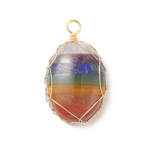 PandaHall 7 Chakra Natural Gemstone Pendants, Mixed Stone Flat Oval Charms, with Light Gold Copper Wire Wrapped, 33x19x8mm, Hole: 2.5mm...
PandaHall 7 Chakra Natural Gemstone Pendants, Mixed Stone Flat Oval Charms, with Light Gold Copper Wire Wrapped, 33x19x8mm, Hole: 2.5mm...