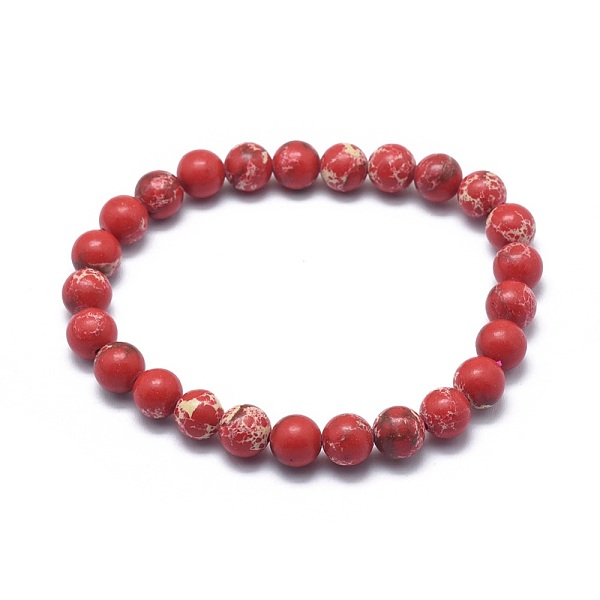 PandaHall Synthetic Regalite Bead Stretch Bracelets, Round, Dyed, Red, 2-1/8 inch~2-3/8 inch(5.5~6cm), Bead: 8mm Imperial Jasper Red
PandaHall Synthetic Regalite Bead Stretch Bracelets, Round, Dyed, Red, 2-1/8 inch~2-3/8 inch(5.5~6cm), Bead: 8mm Imperial Jasper Red