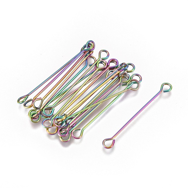 PandaHall Ion Plating(IP) 304 Stainless Steel Eye Pins, Double Sided Eye Pins, Rainbow Color, 26x3x0.5mm, Hole: 1.7mm 304 Stainless Steel
PandaHall Ion Plating(IP) 304 Stainless Steel Eye Pins, Double Sided Eye Pins, Rainbow Color, 26x3x0.5mm, Hole: 1.7mm 304 Stainless Steel