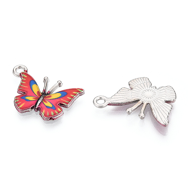 PandaHall Printed Alloy Pendants, with Enamel, Butterfly, Platinum, Red, 14x20.5x1.5mm, Hole: 1.6mm Alloy+Enamel Butterfly Red
PandaHall Printed Alloy Pendants, with Enamel, Butterfly, Platinum, Red, 14x20.5x1.5mm, Hole: 1.6mm Alloy+Enamel Butterfly Red