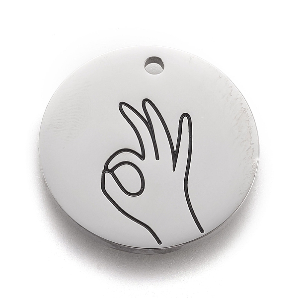 PandaHall 316 Surgical Stainless Steel Pendants, ASL Pendants, Flat Round with Gesture Language, Stainless Steel Color, OK Gesture, 25x2mm...
PandaHall 316 Surgical Stainless Steel Pendants, ASL Pendants, Flat Round with Gesture Language, Stainless Steel Color, OK Gesture, 25x2mm...