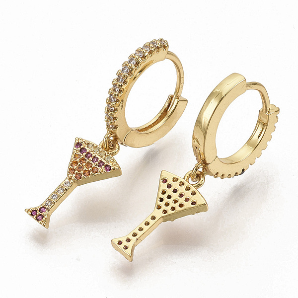 PandaHall Brass Micro Pave Colorful Cubic Zirconia Dangle Hoop Earrings, Goblet, Real 16K Gold Plated, 29mm, Pin: 1.2x0.7mm Cubic Zirconia
PandaHall Brass Micro Pave Colorful Cubic Zirconia Dangle Hoop Earrings, Goblet, Real 16K Gold Plated, 29mm, Pin: 1.2x0.7mm Cubic Zirconia