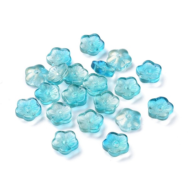 PandaHall Transparent Glass Beads, with Glitter Gold Powder, Flowers, Cyan, 8x3mm, Hole: 1mm Glass Flower Cyan
PandaHall Transparent Glass Beads, with Glitter Gold Powder, Flowers, Cyan, 8x3mm, Hole: 1mm Glass Flower Cyan