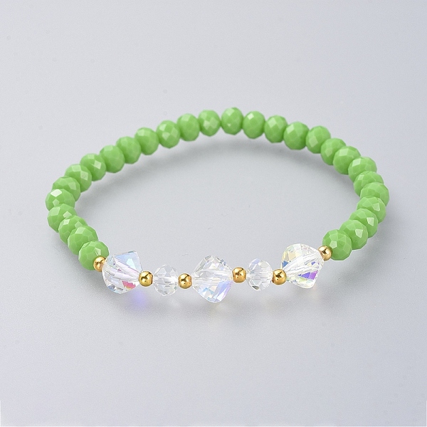 PandaHall Stretch Bracelets, with Glass Beads and Brass Spacer, Lime, 2-1/8 inch(5.3cm) Glass Green
PandaHall Stretch Bracelets, with Glass Beads and Brass Spacer, Lime, 2-1/8 inch(5.3cm) Glass Green