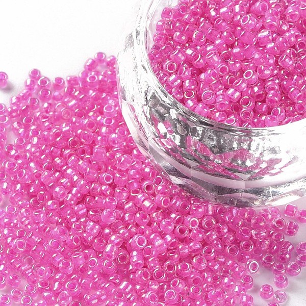 PandaHall 12/0 Glass Seed Beads, Inside Colours, Round Hole, Round, Transparent Colours Rainbow, Camellia, 12/0, 2~2.5x1.5~2mm, Hole: 0.8mm..., Pink
PandaHall 12/0 Glass Seed Beads, Inside Colours, Round Hole, Round, Transparent Colours Rainbow, Camellia, 12/0, 2~2.5x1.5~2mm, Hole: 0.8mm..., Pink