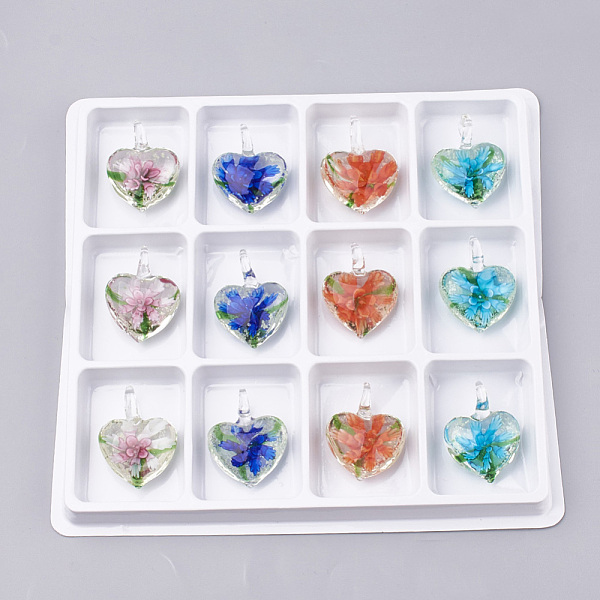 PandaHall Luminous Handmade Lampwork Pendants, Inner Flower, Heart, Mixed Color, 40~41x31~32x15mm, Hole: 7mm, Box Size: 20x19.5x1.3cm..., Multicolor
PandaHall Luminous Handmade Lampwork Pendants, Inner Flower, Heart, Mixed Color, 40~41x31~32x15mm, Hole: 7mm, Box Size: 20x19.5x1.3cm..., Multicolor