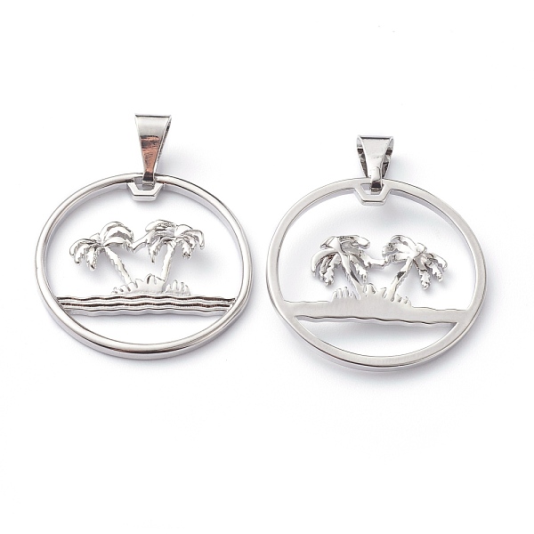 PandaHall Brass Pendants, Long-Lasting Plated, Flat Round with Palm Tree, Platinum, 26x26x3.5mm, Hole: 8x3mm Brass Flat Round
PandaHall Brass Pendants, Long-Lasting Plated, Flat Round with Palm Tree, Platinum, 26x26x3.5mm, Hole: 8x3mm Brass Flat Round