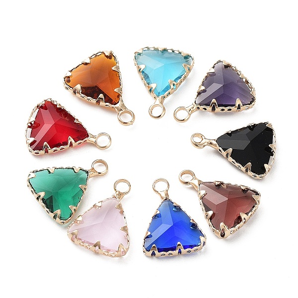 PandaHall Brass and K9 Glass Pendants, Triangle Charms, Mixed Color, 17x12.5x4mm, Hole: 2.5mm Brass+Glass Triangle Multicolor
PandaHall Brass and K9 Glass Pendants, Triangle Charms, Mixed Color, 17x12.5x4mm, Hole: 2.5mm Brass+Glass Triangle Multicolor