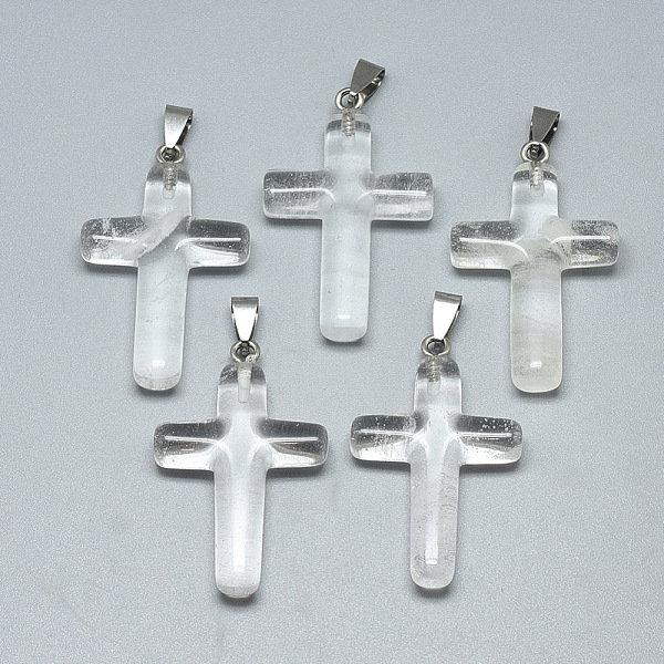 PandaHall Watermelon Stone Glass Pendants, with Stainless Steel Snap On Bails, Cross, Stainless Steel Color, 44~46x28x8mm, Hole: 3~4x7~8.5mm...
PandaHall Watermelon Stone Glass Pendants, with Stainless Steel Snap On Bails, Cross, Stainless Steel Color, 44~46x28x8mm, Hole: 3~4x7~8.5mm...