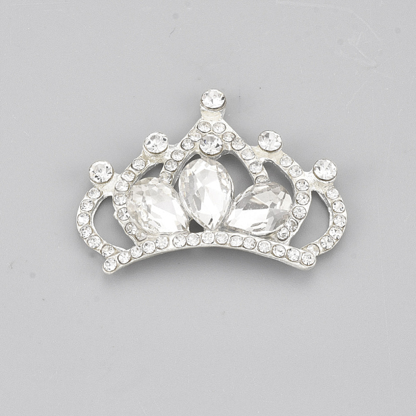 PandaHall Alloy Rhinestone Cabochons, Crown, Crystal, Silver, 27~28x37~37.5x6mm Alloy+Rhinestone Crown Clear
PandaHall Alloy Rhinestone Cabochons, Crown, Crystal, Silver, 27~28x37~37.5x6mm Alloy+Rhinestone Crown Clear