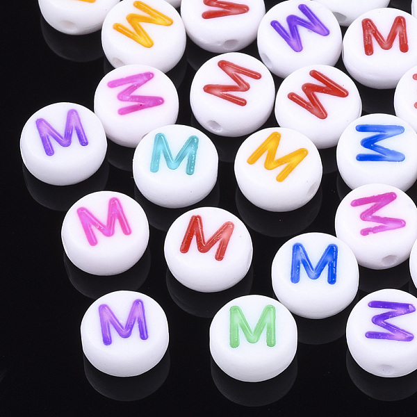 PandaHall Initial Acrylic Beads, Horizontal Hole, Flat Round, Mixed Color, Letter.M, 7x3.5~4mm, Hole: 1.2mm, about 370pcs/50g Acrylic Flat..., Multicolor
PandaHall Initial Acrylic Beads, Horizontal Hole, Flat Round, Mixed Color, Letter.M, 7x3.5~4mm, Hole: 1.2mm, about 370pcs/50g Acrylic Flat..., Multicolor