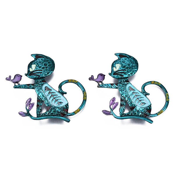 PandaHall Cat with Bird Enamel Pin, Gunmetal Plated Alloy Badge for Backpack Clothes, Nickel Free & Lead Free, Dark Cyan, 57x65mm, Pin...
PandaHall Cat with Bird Enamel Pin, Gunmetal Plated Alloy Badge for Backpack Clothes, Nickel Free & Lead Free, Dark Cyan, 57x65mm, Pin...