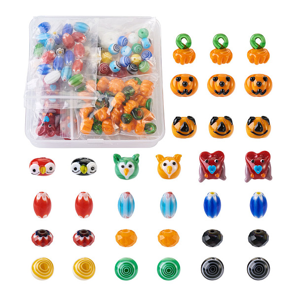 PandaHall Halloween Theme Handmade Lampwork Beads, Mixed Shapes, Mixed Color, 100pcs/box Lampwork Mixed Shapes Multicolor
PandaHall Halloween Theme Handmade Lampwork Beads, Mixed Shapes, Mixed Color, 100pcs/box Lampwork Mixed Shapes Multicolor