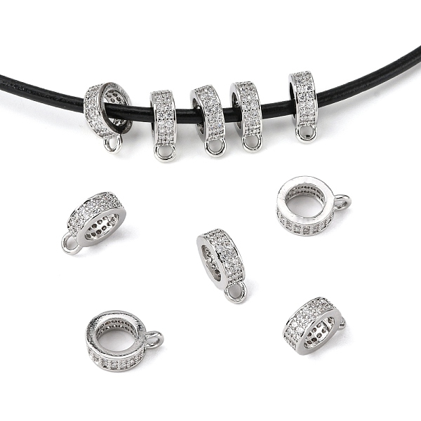 PandaHall Brass Micro Pave Cubic Zirconia Tube Bails, Loop Bails, Clear, Bail Beads, Ring, Platinum, 10x7.5x3mm, Hole: 1mm, 5mm inner...
PandaHall Brass Micro Pave Cubic Zirconia Tube Bails, Loop Bails, Clear, Bail Beads, Ring, Platinum, 10x7.5x3mm, Hole: 1mm, 5mm inner...