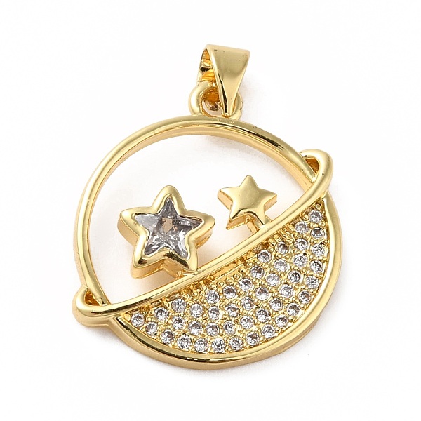 PandaHall Rack Plating Brass Micro Pave Cubic Zirconia Pendants, Real 18K Gold Plated, Long-Lasting Plated, Lead Free & Cadmium Free, Planet..., Clear
PandaHall Rack Plating Brass Micro Pave Cubic Zirconia Pendants, Real 18K Gold Plated, Long-Lasting Plated, Lead Free & Cadmium Free, Planet..., Clear