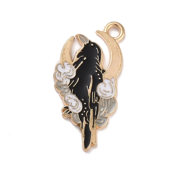 PandaHall Alloy Enamel Pendants, Crow with Moon, Light Gold, 28x15x1mm, Hole: 2mm Alloy+Enamel Others Black
PandaHall Alloy Enamel Pendants, Crow with Moon, Light Gold, 28x15x1mm, Hole: 2mm Alloy+Enamel Others Black