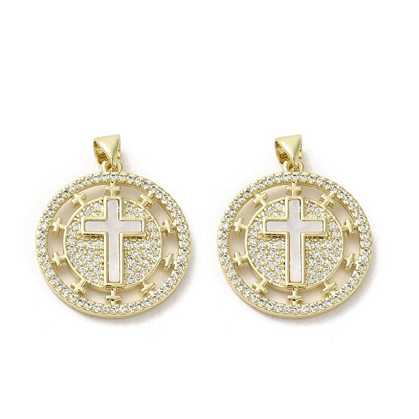 PandaHall Brass Micro Pave Clear Cubic Zirconia Pendants, with Shell, Real 18K Gold Plated, Flat Round, Cross, 24.5x22.5x2.5mm, Hole...
PandaHall Brass Micro Pave Clear Cubic Zirconia Pendants, with Shell, Real 18K Gold Plated, Flat Round, Cross, 24.5x22.5x2.5mm, Hole...