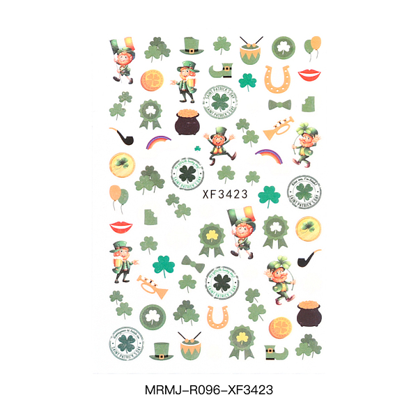 PandaHall Self Adhesive Nail Art Stickers Decals for Ireland, for Nail Tips Decorations, Clover Pattern, Green, 95x64mm Paper Clover Green
PandaHall Self Adhesive Nail Art Stickers Decals for Ireland, for Nail Tips Decorations, Clover Pattern, Green, 95x64mm Paper Clover Green