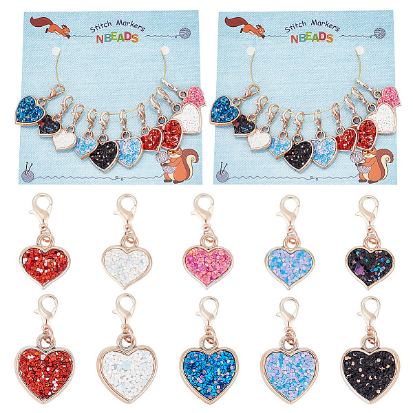 PandaHall 10Pcs 2 Style Heart Stitch Markers, CCB Plastic Paillette Crochet Lobster Clasp Charms, Locking Stitch Marker with Wine Glass..., Multicolor
PandaHall 10Pcs 2 Style Heart Stitch Markers, CCB Plastic Paillette Crochet Lobster Clasp Charms, Locking Stitch Marker with Wine Glass..., Multicolor
