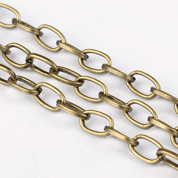 PandaHall Iron Cable Chains, Unwelded, with Spool, Flat Oval, Flat Oval, Lead Free and Nickel Free, Antique Bronze, 6.9x3.8x0.9mm, about...
PandaHall Iron Cable Chains, Unwelded, with Spool, Flat Oval, Flat Oval, Lead Free and Nickel Free, Antique Bronze, 6.9x3.8x0.9mm, about...