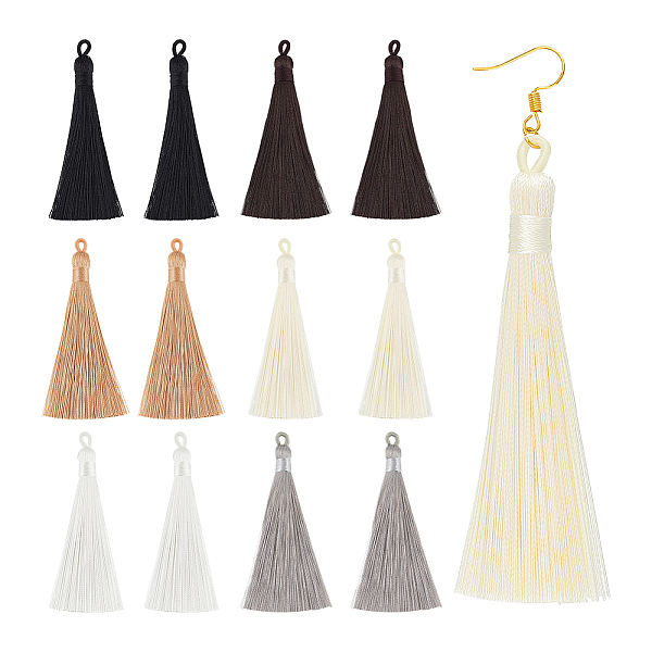 PandaHall Unicraftale 12Pcs 6 Colors Nylon Tassels Big Pendant Decorations, Mixed Color, 83~92x9~10mm, Hole: 1.5~4mm, 2Pcs/color Nylon..., Multicolor
PandaHall Unicraftale 12Pcs 6 Colors Nylon Tassels Big Pendant Decorations, Mixed Color, 83~92x9~10mm, Hole: 1.5~4mm, 2Pcs/color Nylon..., Multicolor