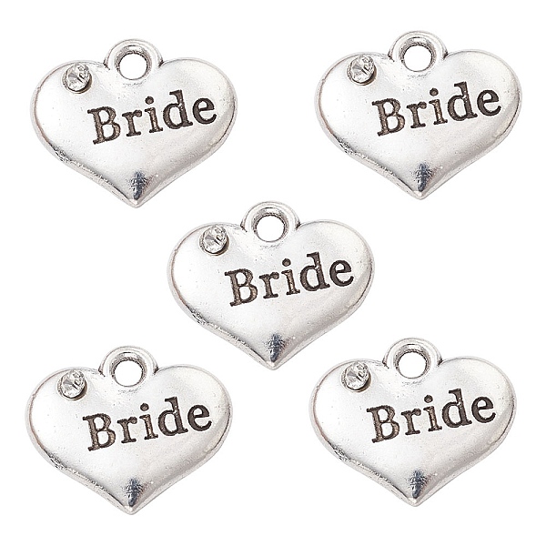 PandaHall Wedding Theme Antique Silver Tone Tibetan Style Heart with Bride Rhinestone Charms, Cadmium Free & Lead Free, Crystal, 14x16x3mm...
PandaHall Wedding Theme Antique Silver Tone Tibetan Style Heart with Bride Rhinestone Charms, Cadmium Free & Lead Free, Crystal, 14x16x3mm...