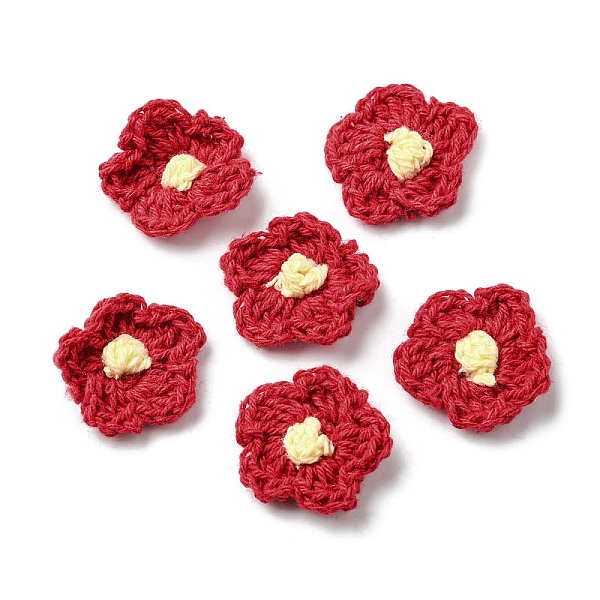 PandaHall Cotton Thread Knitted Ornament Accessories, Flower, FireBrick, 23.5~25x24~25x4.5~5mm Cotton Flower Red
PandaHall Cotton Thread Knitted Ornament Accessories, Flower, FireBrick, 23.5~25x24~25x4.5~5mm Cotton Flower Red