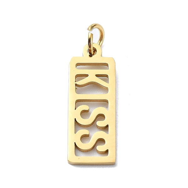 PandaHall 304 Stainless Steel Pendants, with Jump Rings, Laser Cut, Rectangle with Word KISS Charm, Golden, 19.5x7x1mm, Hole: 3mm 304...
PandaHall 304 Stainless Steel Pendants, with Jump Rings, Laser Cut, Rectangle with Word KISS Charm, Golden, 19.5x7x1mm, Hole: 3mm 304...