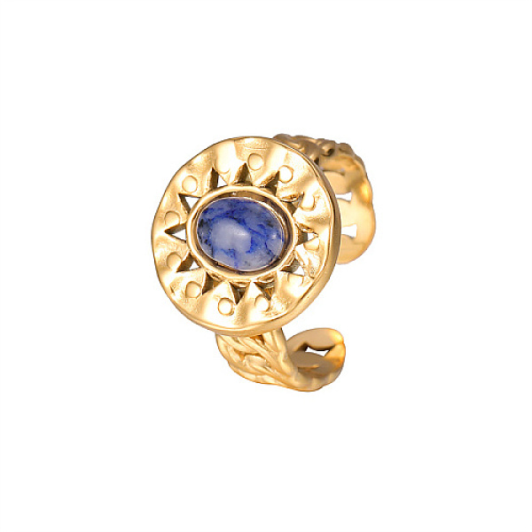 PandaHall Golden Stainless Steel Flat Round Open Cuff Ring, with Synthetic Turquoise, Blue, No Size Synthetic Turquoise Flat Round Blue
PandaHall Golden Stainless Steel Flat Round Open Cuff Ring, with Synthetic Turquoise, Blue, No Size Synthetic Turquoise Flat Round Blue
