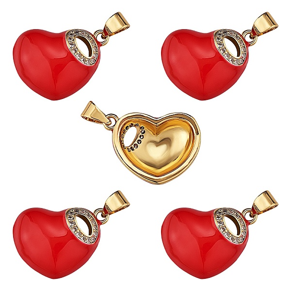 PandaHall 5Pcs Brass Micro Pave Clear Cubic Zirconia Enamel Pendants, Cadmium Free & Nickel Free & Lead Free, Real 16K Gold Plated, Heart..., Red
PandaHall 5Pcs Brass Micro Pave Clear Cubic Zirconia Enamel Pendants, Cadmium Free & Nickel Free & Lead Free, Real 16K Gold Plated, Heart..., Red