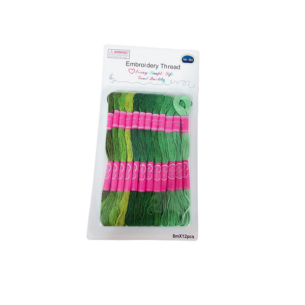 PandaHall 12 Skeins 12 Colors 6-Ply Polyester Embroidery Floss, Cross Stitch Threads, Gradient Color, Green, 0.4mm, about 8.75 Yards...
PandaHall 12 Skeins 12 Colors 6-Ply Polyester Embroidery Floss, Cross Stitch Threads, Gradient Color, Green, 0.4mm, about 8.75 Yards...