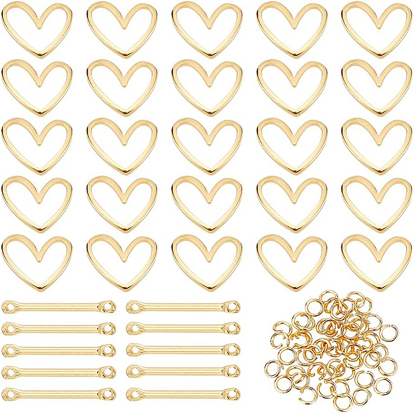PandaHall BENECREAT 90pcs 3 Styles Real 18K Gold Plated Links Brass Heart Links Rings, Stick Strip Bar Links with Jump Rings for Bracelets...
PandaHall BENECREAT 90pcs 3 Styles Real 18K Gold Plated Links Brass Heart Links Rings, Stick Strip Bar Links with Jump Rings for Bracelets...