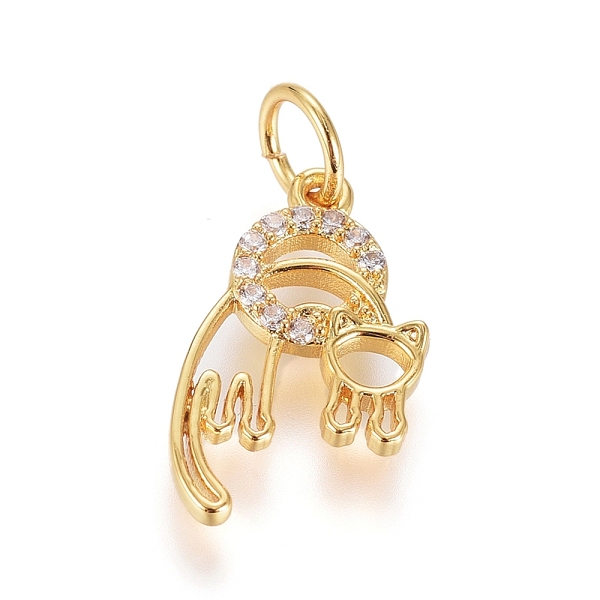 PandaHall Brass Micro Pave Cubic Zirconia Pendants, with Jump Ring, Long-Lasting Plated, Ring with Cat, Clear, Real 18K Gold Plated...
PandaHall Brass Micro Pave Cubic Zirconia Pendants, with Jump Ring, Long-Lasting Plated, Ring with Cat, Clear, Real 18K Gold Plated...