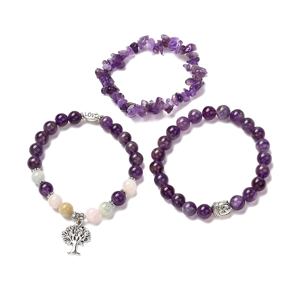 PandaHall Natural Amethyst & Morganite Stretch Bracelets Set for Men Women, Tibetan Style Buddha Head & Tree of Life Love Bracelets, Purple...
PandaHall Natural Amethyst & Morganite Stretch Bracelets Set for Men Women, Tibetan Style Buddha Head & Tree of Life Love Bracelets, Purple...