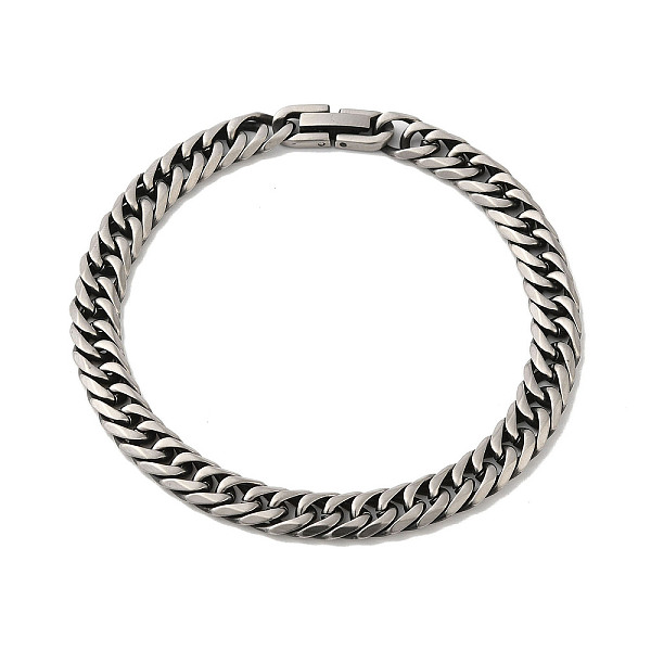 PandaHall 304 Stainless Steel Cuban Link Chain Bracelet, Antique Silver, 8-1/8 inch(20.7cm) 304 Stainless Steel
PandaHall 304 Stainless Steel Cuban Link Chain Bracelet, Antique Silver, 8-1/8 inch(20.7cm) 304 Stainless Steel