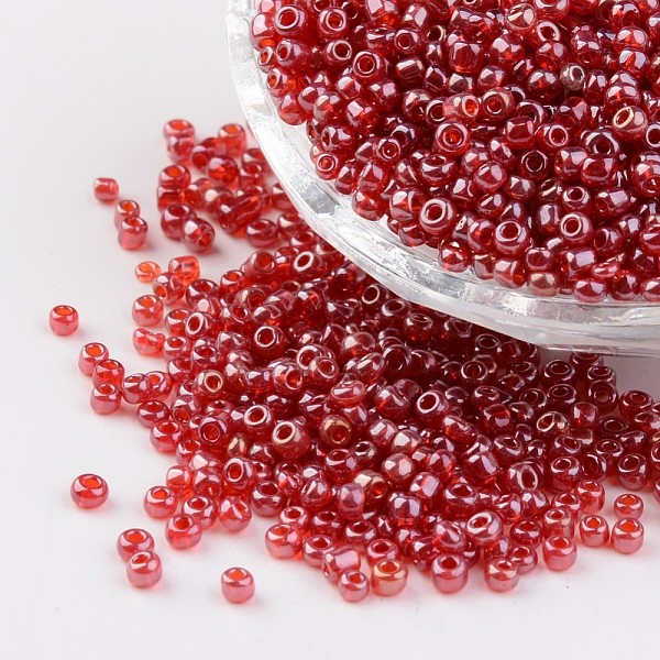 PandaHall Round Glass Seed Beads, Trans. Colours Lustered, Crimson, Size: about 3mm in diameter, hole: 1mm, about 1097pcs/50g Glass Pink
PandaHall Round Glass Seed Beads, Trans. Colours Lustered, Crimson, Size: about 3mm in diameter, hole: 1mm, about 1097pcs/50g Glass Pink