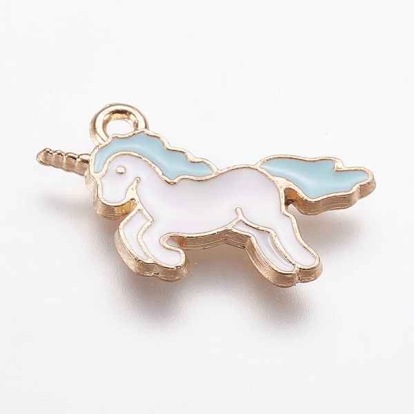 PandaHall Alloy Enamel Pendants, Unicorn, Light Gold, Light Sky Blue, 20x15x1.5mm, Hole: 1mm Alloy+Enamel Unicorn Blue
PandaHall Alloy Enamel Pendants, Unicorn, Light Gold, Light Sky Blue, 20x15x1.5mm, Hole: 1mm Alloy+Enamel Unicorn Blue