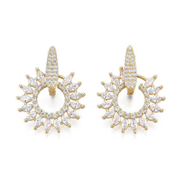 PandaHall Cubic Zirconia Flower Dangle Hoop Earrings, Gold Plated Brass Jewelry for Women, White, 26x20.5mm, Pin: 1mm Cubic Zirconia Flower...
PandaHall Cubic Zirconia Flower Dangle Hoop Earrings, Gold Plated Brass Jewelry for Women, White, 26x20.5mm, Pin: 1mm Cubic Zirconia Flower...