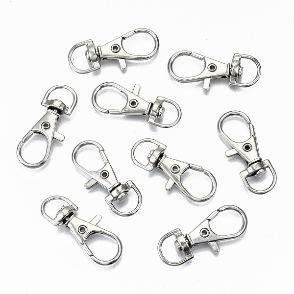 PandaHall Alloy Swivel Lobster Claw Clasps, Swivel Snap Hook, Platinum, 35x15x5mm, Hole: 5.5x9mm Alloy
PandaHall Alloy Swivel Lobster Claw Clasps, Swivel Snap Hook, Platinum, 35x15x5mm, Hole: 5.5x9mm Alloy