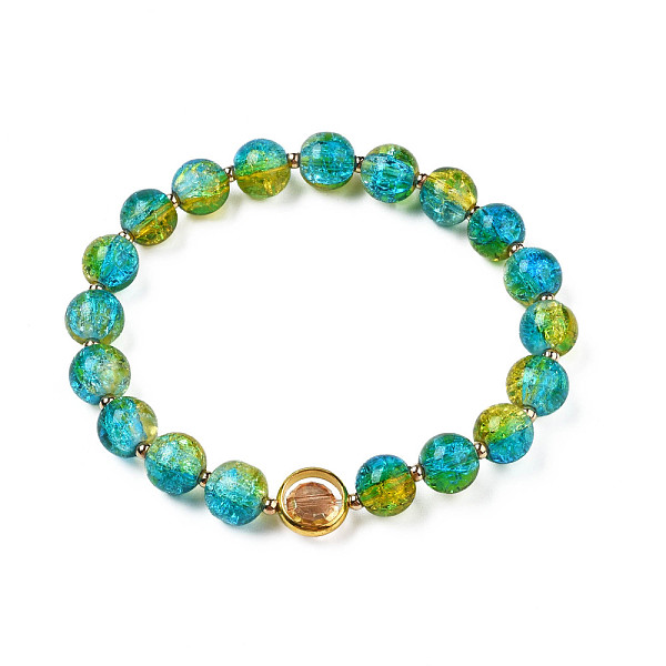 PandaHall Round Glass Beaded Stretch Bracelet with Gold Plated Brass Ring for Women, Dark Turquoise, Inner Diameter: 2 inch(5cm) Glass
PandaHall Round Glass Beaded Stretch Bracelet with Gold Plated Brass Ring for Women, Dark Turquoise, Inner Diameter: 2 inch(5cm) Glass