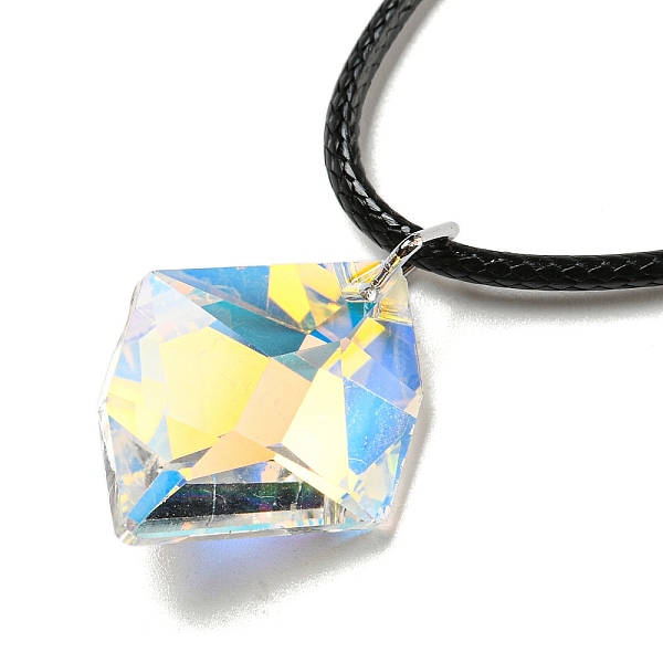 PandaHall Waxed Cord Necklaces, K9 Glass Pendant Necklaces, Rhombus, Clear AB, 18.11 inch(46cm) Glass Rhombus White
PandaHall Waxed Cord Necklaces, K9 Glass Pendant Necklaces, Rhombus, Clear AB, 18.11 inch(46cm) Glass Rhombus White