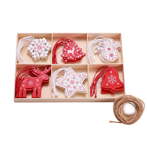 PandaHall Wooden Ornaments, Christmas Tree Hanging Decorations, with Jute Twine, for Christmas Party Gift Home Decoration, Mixed Color..., Multicolor
PandaHall Wooden Ornaments, Christmas Tree Hanging Decorations, with Jute Twine, for Christmas Party Gift Home Decoration, Mixed Color..., Multicolor