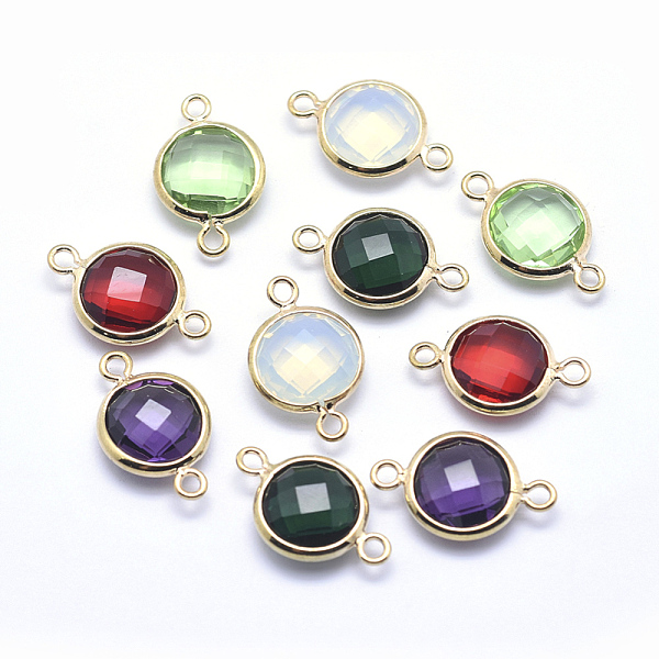 PandaHall Brass Links connectors, with Faceted Glass, Flat Round, Cadmium Free & Nickel Free & Lead Free, Mixed Color, 14x9x3.5mm, Hole: 1mm..., Multicolor
PandaHall Brass Links connectors, with Faceted Glass, Flat Round, Cadmium Free & Nickel Free & Lead Free, Mixed Color, 14x9x3.5mm, Hole: 1mm..., Multicolor