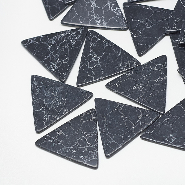 PandaHall Synthetic Turquoise Cabochons, Dyed, Triangle, Black, 10x11x2mm Synthetic Turquoise Triangle Black
PandaHall Synthetic Turquoise Cabochons, Dyed, Triangle, Black, 10x11x2mm Synthetic Turquoise Triangle Black
