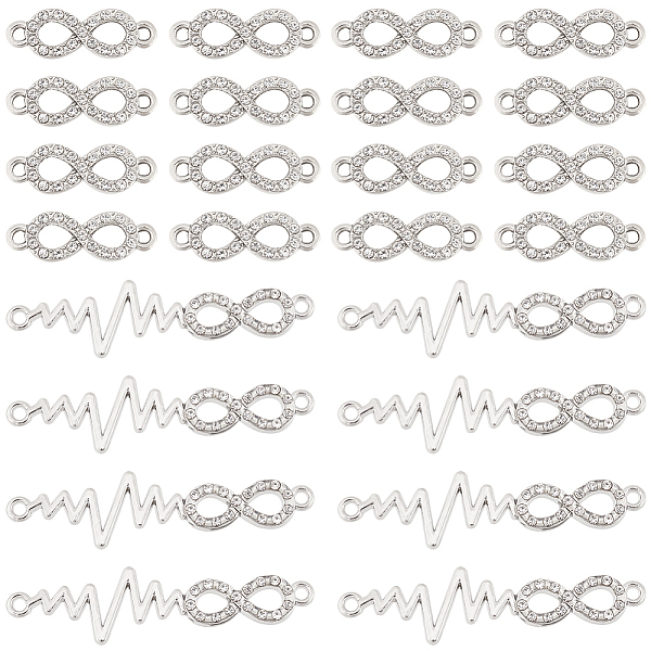 PandaHall DICOSMETIC 60Pcs 2 Styles Alloy Crystal Rhinestone Connector Charms, Infinity, Platinum, 22.5~47x8~12x2~2.5mm, Hole: 1.5~2mm..., Clear
PandaHall DICOSMETIC 60Pcs 2 Styles Alloy Crystal Rhinestone Connector Charms, Infinity, Platinum, 22.5~47x8~12x2~2.5mm, Hole: 1.5~2mm..., Clear