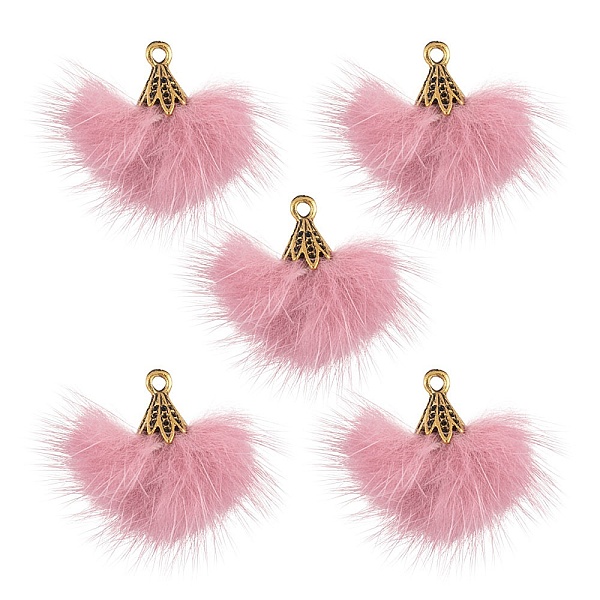 PandaHall Faux Mink Fur Tassel Pendant Decorations, with Antique Golden Alloy Findings, Pale Violet Red, 20~30x28~30mm, Hole: 1.8mm Fibre...
PandaHall Faux Mink Fur Tassel Pendant Decorations, with Antique Golden Alloy Findings, Pale Violet Red, 20~30x28~30mm, Hole: 1.8mm Fibre...